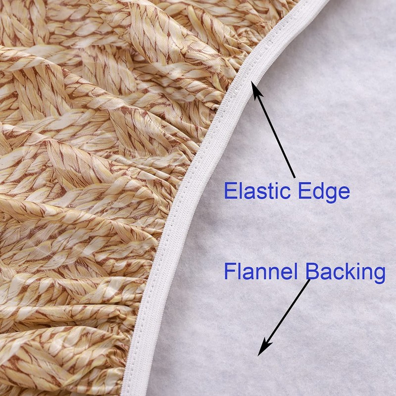 Walrus Round Vinyl Fitted Tablecloth with Flannel Backing Elastic Edge