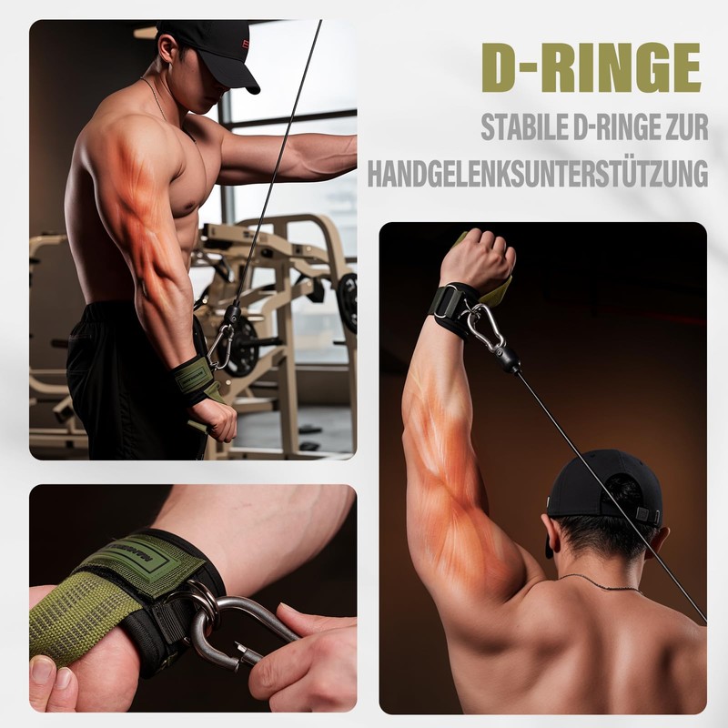 MANUEKLEAR Non-Slip Lifting Straps Strength Training with D-Rings Adjustable Lifting