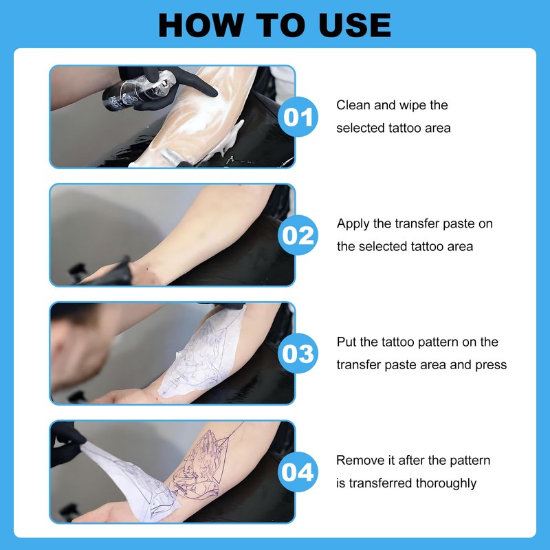 WZPB 3Pcs Tattoo Transfer Gel, Stencil Gel, Stencil Stuff Smudge-proof