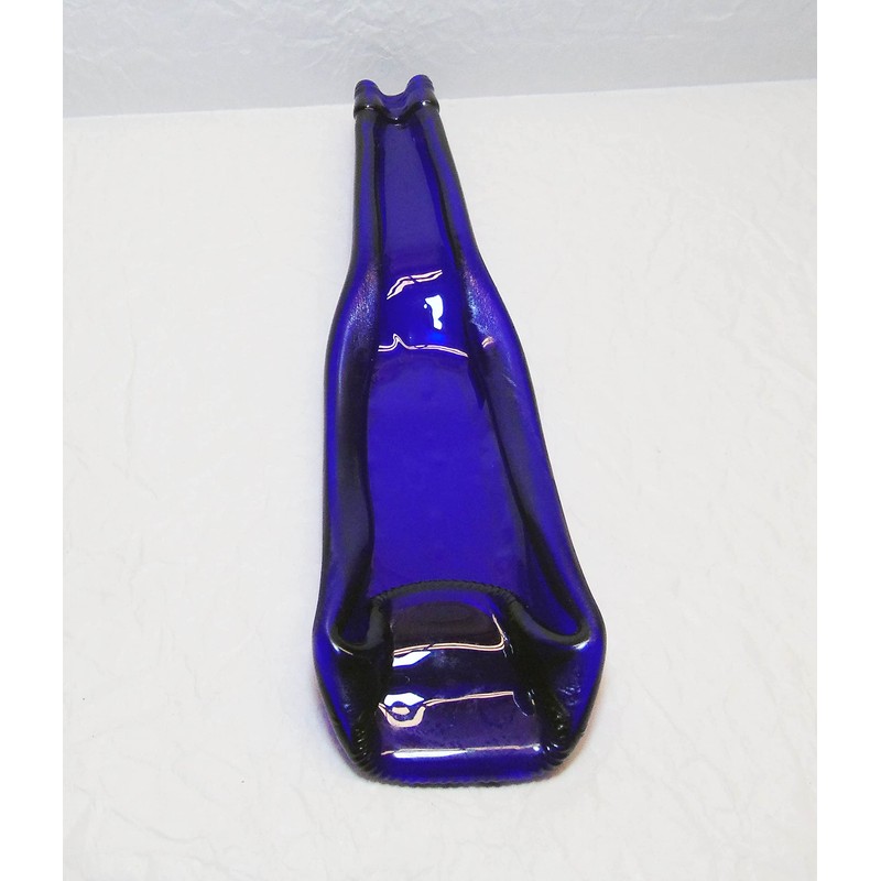 Upcycled Cobalt Blue Glass Beer Bottle Spoon Rest Small Dish