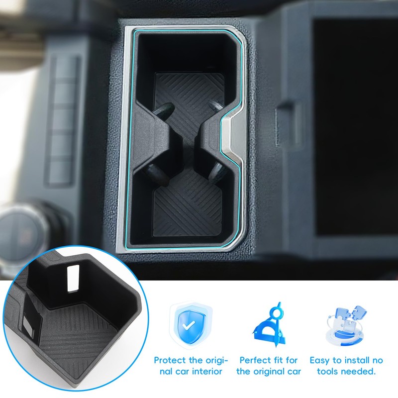 Auovo Cup Holder Insert for 2025 Toyota 4Runner Accessories Non-Slip