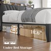 Homkdom Full Size Bed Frame, Upholstered Storage Headboard and Charging