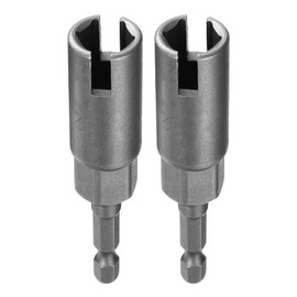 QUARKZMAN H12 Wing Nut Screwdriver 12 mm Metric 6 Point Socket 1/4 Inch Hex Shank Power Deep Slot Wing Nut Drill CR-V Steel E Pack of 2