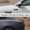 Old Man Edition Car Emblem, Pack of 2 3D Metal