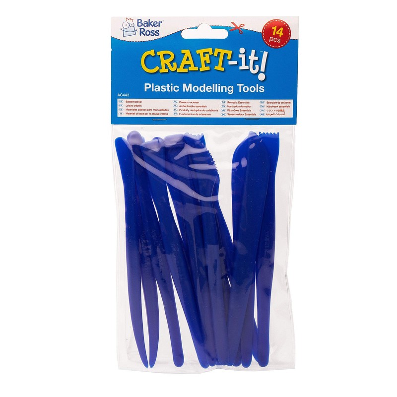 Baker Ross AC443 Plastic Modelling Tools, Perfect for Shaping, Modelling