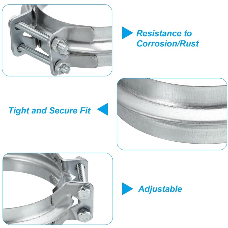 PATIKIL Pipe Clamp, 4 Inch (100 mm) Adjustable Galvanised Iron