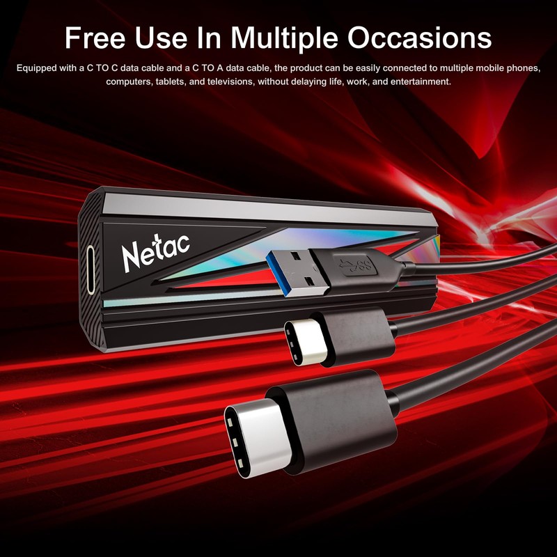 Netac 512GB Extreme Portable SSD External Solid State Drives Up