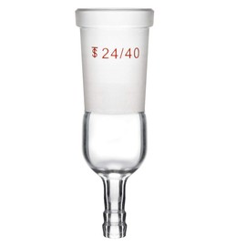 StonyLab Glass Straight Inlet Adapter with 24/40 Female Glass Joint Outer Joint and 8mm ID 12mm OD Hose Connection Lab Glassware