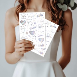 Bachelorette Party Cheers Temporary Tattoos - 40 Styles | Bride to Be Tattoos, Bridesmaid Favor, Bridal Shower Supplies, Engagement Accessory, Pool Party Bach Decoration (Silver)