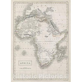 Historic Map : Africa, Black, 1840, Vintage Wall Décor : 18in x 24in