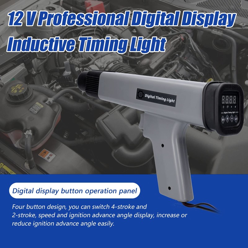 KKnoon 12V Professional Digital Display Inductive Timing Light Car Motorcycle