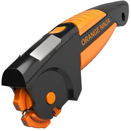 Orange Ninja 7-in-1 Garden Tool & Knife Sharpener – Sharpens Pocket Knives, Axe, Hatchet, Machete, Pruner & Shears – One Tool for All Your Outdoor Blades by Sharp Pebble