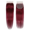 Tuheerst Lace Closure Human Hair Straight Closure 4x4 Burgundy Lace