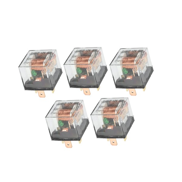 HEROFFIX 5 Pcs Waterproof Relay DC 12V 60A, 4 Pin