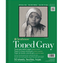 Strathmore Spiral Toned Sketch Book 9"X12"-Gray 50 Sheets (Parallel Import)