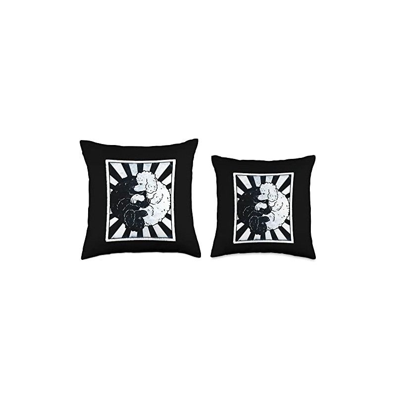 Yin Yang Poodle Dog Yin and Yang Funny Poodle Throw
