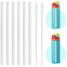 Replacement Straws Compatible with Owala Water Bottle - Owala Freepsip, Flip 24 oz,32 oz Straws Replacement - Accessories Set Include 6 Pack BPA-FREE Straws and 2 Pack Cleaning Brushes