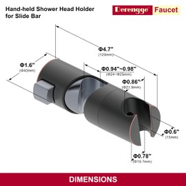 Derengge Hand-held Shower Head Holder for Sliding Bar,360 Degree Rotation Sprayer Holder,Adjustable Holder for Slide Bar Slider Clamp Bathroom Replacement,Oil Rubbed Bronze Finished(0.94-0.98 in O.D.)