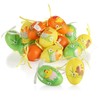 com-four® Easter Eggs in Bright Colours and Designs with Ribbon