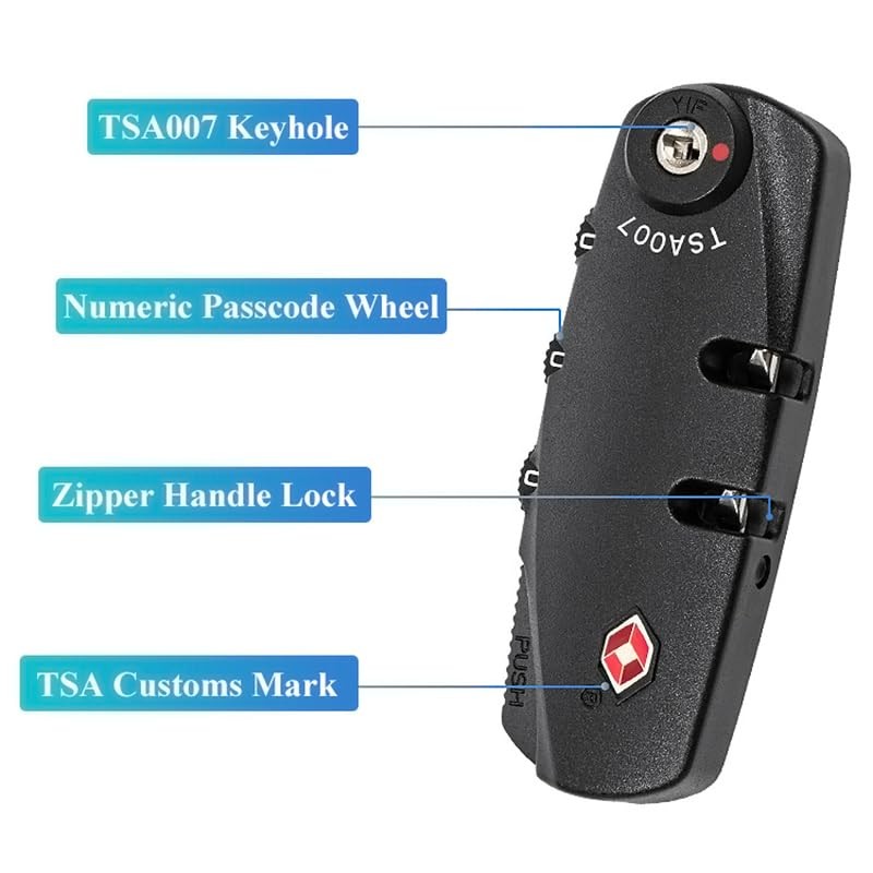 Suitcase Locks, 3-Digit Number Combination TSA 007 Suitcases Locks, TSA