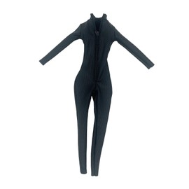 Perfeclan 1/6 Scale Women Figure PU Leather Jumpsuit Costume, Miniature Clothing for 12 inch Doll Model, Female Soldiers Figures Accs