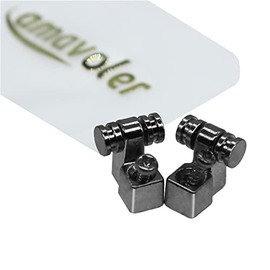 Amavoler Set of 2 Guitar Roller String Tree Roller String Guides Retainer for Electric Guitars Strat Stratocaster Tele Telecaster (Black Chrome)