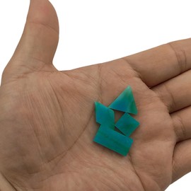 BTMIEY Glass Mosaic Tiles, 4 Shapes, Square, Diamond, Triangle, Rectangle, 220 Pieces, Stained Glass Mosaic Pieces for Handmade Arts, Crafts and Home Decoration (Peacock Blue)