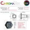 ChromaTek Full-Color RGB (WS2812) 19mm Latching Push Button Switch, Arduino,