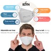 BOTN 10Pcs Large White KF94 Breathable Safety Mask Against, 4-Layer
