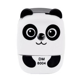 Pencil Sharpener Cute Metal Desktop Pencil Sharpener with Handle, Cartoon Animal Pencil Sharpeners for Kids Student Office School Student (Dark Circles Panda, 1 Pack)