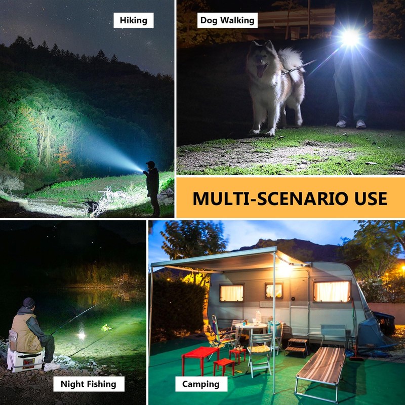 MOONASION Rechargeable Spotlight 800 Lumens, Super Bright LED Spotlight Flashlight