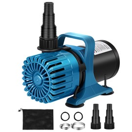 TONGCHANT 100W 1800 GPH Pond Pump for outdoor Ponds and Water Garden, Ultra-Quiet Fountain Pump with 180° Adjustable Outlet, 20FT Cord & Barrier Bag, Waterfall Pump, UL Listed