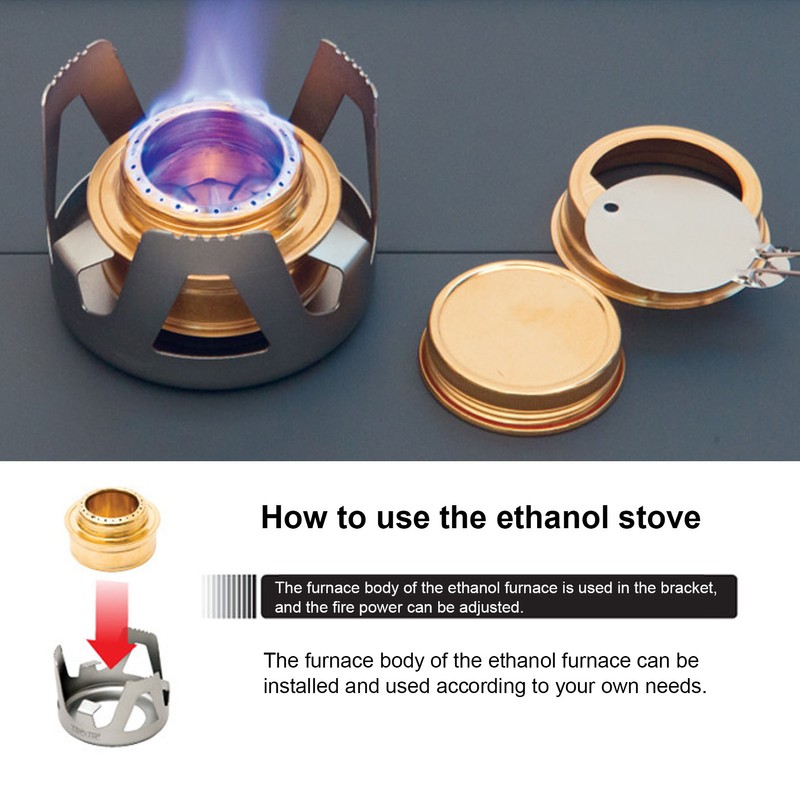 Camping Stove Windproof Vaporizable Portable Liquid Spirit Stove with Stand