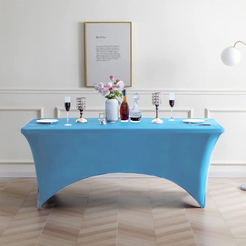 Newthinking 6ft Spandex Fitted Tablecover, Washable Rectangular Stretch Trestle Table