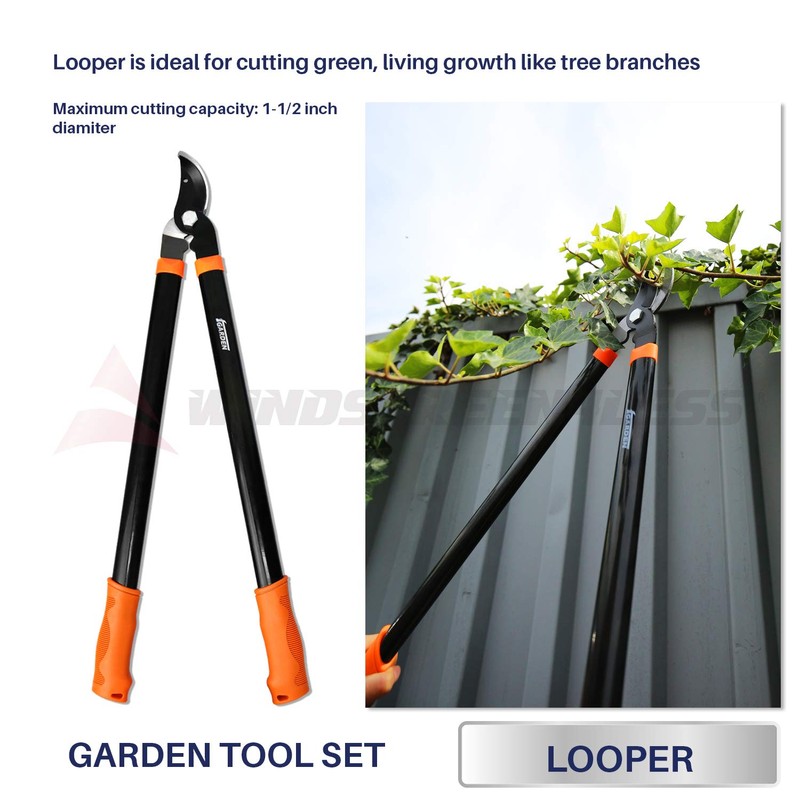 iGarden 3 Piece Combo Garden Tool Set with Lopper, Hedge
