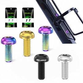 JMFahrrad Titanium Bicycle Water Bottle Cage Screws, Black, 2-Pack