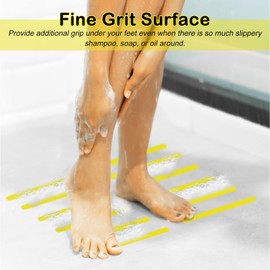S&X Non Slip Bath Stickers,Gritty Textured Slip-Resistant Treads,0.75-Inch by 11-Inch,12 Strips Per Pack (Yellow)