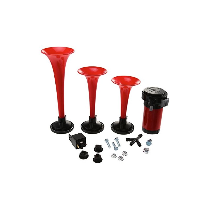 HELLA Triple Trumpet Horn Kit, 12V, Multi, (003001671)