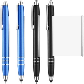 Kettion Pack of 4 Ballpoint Pens with Cheat Sheet, Ballpoint Pen with Extendable, Note Spicker Ballpoint Pen with Refills, Ballpoint Pen High Quality for School, Office, Business