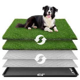 Dog Grass Large Potty Patch, Dog Litter Boxes Artificial Grass Bathroom Turf for Pet Training, Washable Puppy Pee Pad, Perfect Indoor/Outdoor Portable Potty Pet Loo