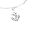 Spinningdaisy Silver Plated Double Layer Crystal Anchor and Buoy Anklet
