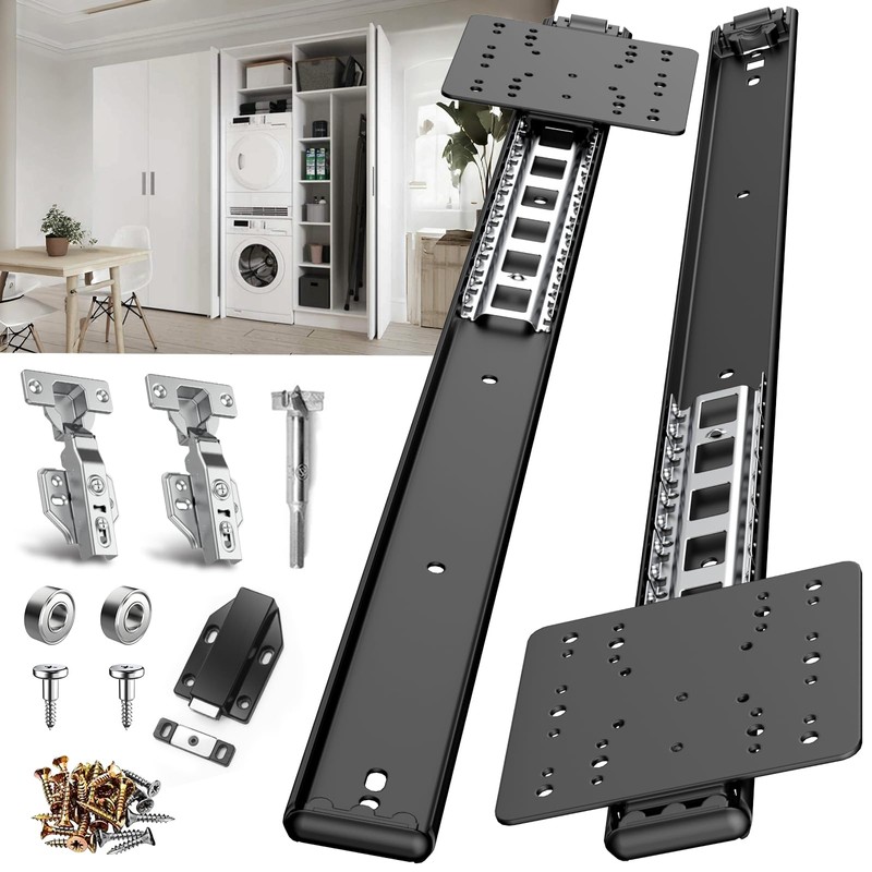 JAXYOOM 22in Pocket Door Hardware Slide 1 Set,Hidden Sliding Pocket