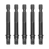 5PCS 1/4 Socket Driver Adapter Set, Black Drive Drill Impact