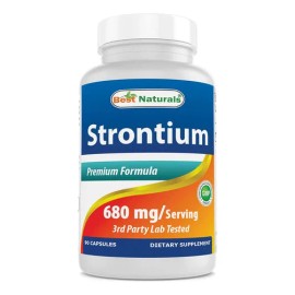 Best Naturals | Strontium, 680 Mg, 90 Cápsulas Sabor Sin Sabor
