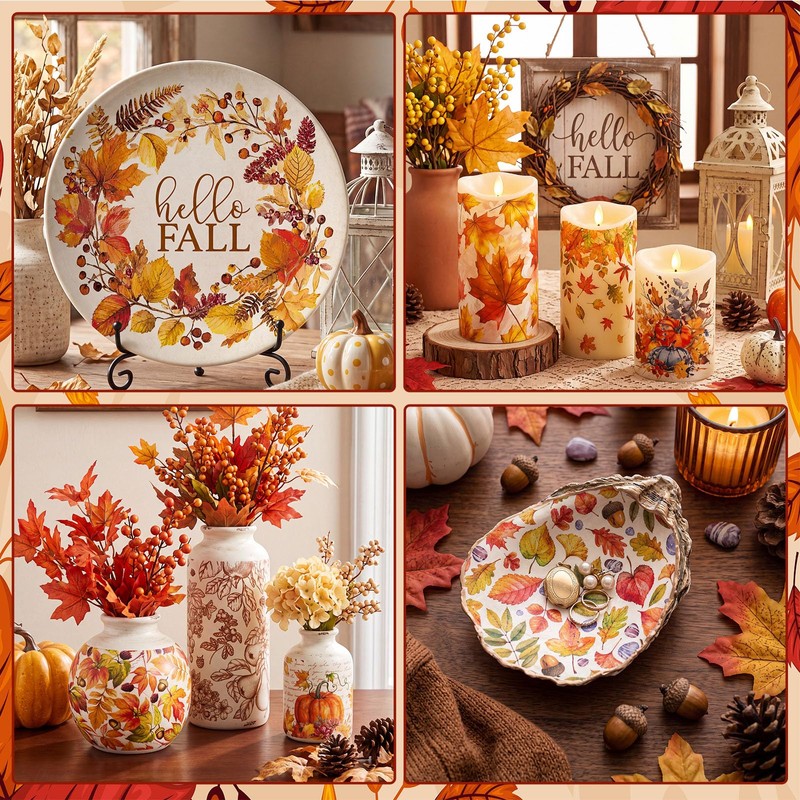 45 Pack Fall Decoupage Napkins 15 Styles for DIY Project