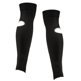 GRASSENGINE Pre Cut Soccer Sleeve Sock Men Women - Breathable Calf Support with Targeted Pressure Relief, Youth Athletic Leg Sleeves, Black