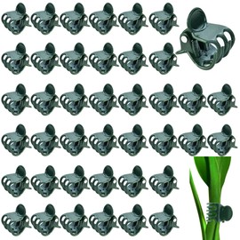 Pack of 100 Plant Clips, Orchid Clips, 1.5 cm, Dark Green Plant Clips, Orchid Clips, Plastic Plant Clips for Supporting and Holding Plants