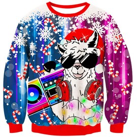 Loveternal Unisex Ugly Christmas Jumper, 3D Print, Ugly Christmas Sweater, Long-Sleeve Xmas Jumper, S–3XL