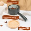 Mortar and Pestle Set 2 Cups with Detachable Anti-Scratch Wood