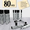 Buecs Permanent Markers, 80 Count Black Permanent Markers, Chisel tip,